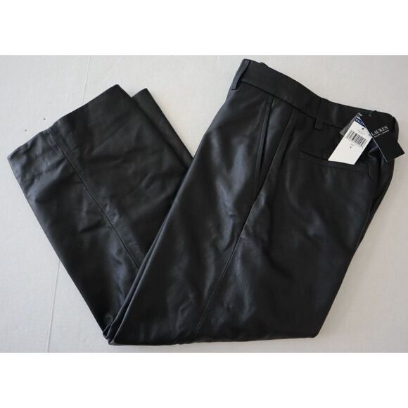 Lauren Ralph Lauren Women's Sz 6 Black Lamb Leather Cropped High Rise Pants - Picture 13 of 13